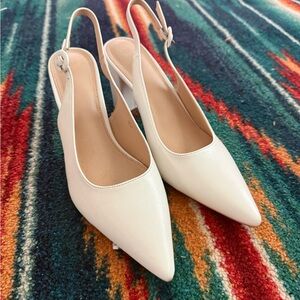 Elegant White Slingback Heels